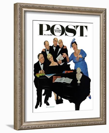 "The Fat Lady Sings," Saturday Evening Post Cover, December 16, 1961-Richard Sargent-Framed Giclee Print