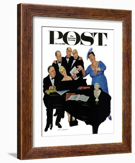 "The Fat Lady Sings," Saturday Evening Post Cover, December 16, 1961-Richard Sargent-Framed Giclee Print