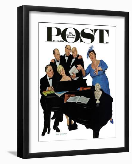 "The Fat Lady Sings," Saturday Evening Post Cover, December 16, 1961-Richard Sargent-Framed Giclee Print