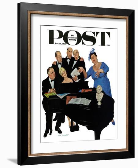 "The Fat Lady Sings," Saturday Evening Post Cover, December 16, 1961-Richard Sargent-Framed Giclee Print