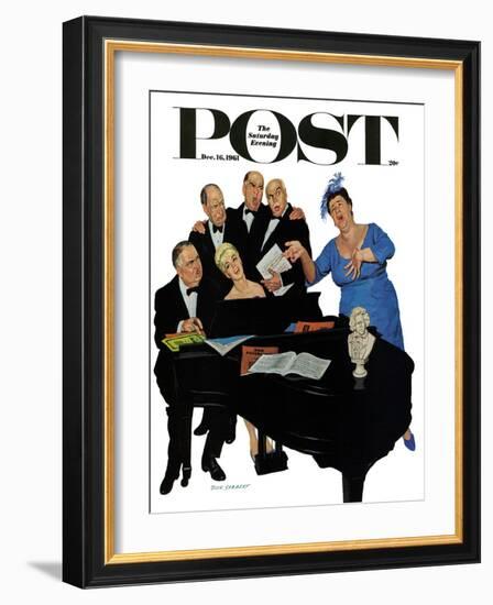 "The Fat Lady Sings," Saturday Evening Post Cover, December 16, 1961-Richard Sargent-Framed Giclee Print