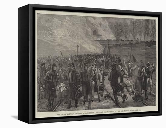 The Fatal Railway Accident at Canonbury, Bringing the Wounded Out of the Tunnel-null-Framed Premier Image Canvas