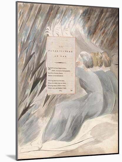 The Fatal Sisters, Design 71 from 'The Poems of Thomas Gray', 1797-98 (W/C with Pen & Ink on Paper)-William Blake-Mounted Giclee Print