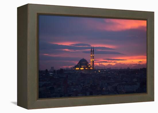 The Fatih Mosque at Sunset-Alex Saberi-Framed Premier Image Canvas