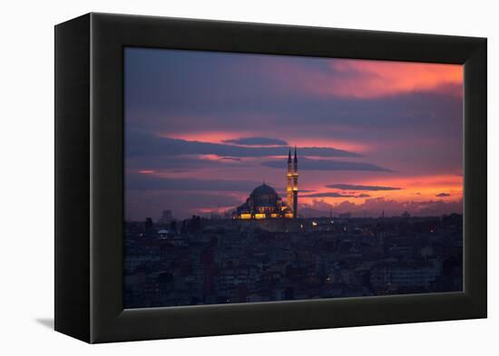 The Fatih Mosque at Sunset-Alex Saberi-Framed Premier Image Canvas