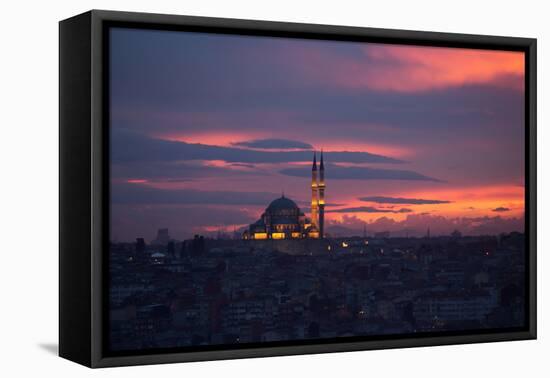 The Fatih Mosque at Sunset-Alex Saberi-Framed Premier Image Canvas