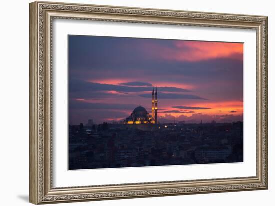 The Fatih Mosque at Sunset-Alex Saberi-Framed Photographic Print