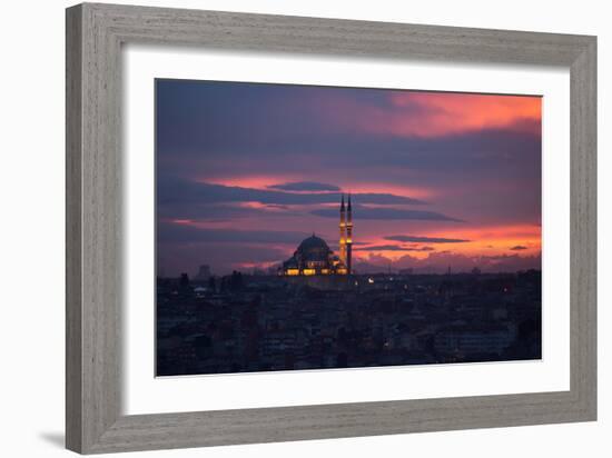 The Fatih Mosque at Sunset-Alex Saberi-Framed Photographic Print