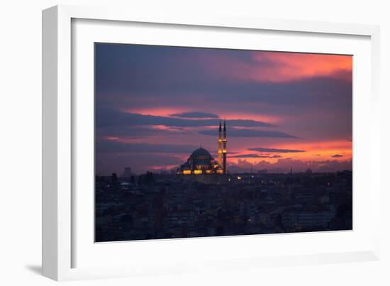 The Fatih Mosque at Sunset-Alex Saberi-Framed Photographic Print