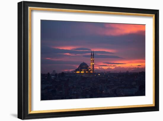 The Fatih Mosque at Sunset-Alex Saberi-Framed Photographic Print