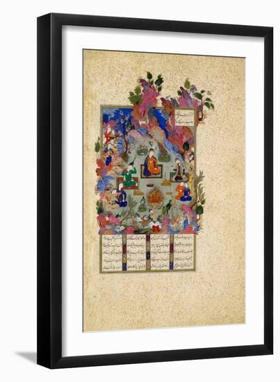 The Feast of Sada. from the Shahnama (Book of King), C. 1525-Sultan Muhammad-Framed Giclee Print