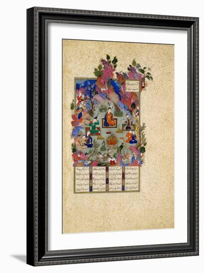 The Feast of Sada. from the Shahnama (Book of King), C. 1525-Sultan Muhammad-Framed Giclee Print