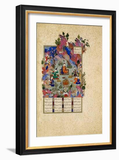 The Feast of Sada. from the Shahnama (Book of King), C. 1525-Sultan Muhammad-Framed Giclee Print