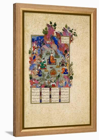 The Feast of Sada. from the Shahnama (Book of King), C. 1525-Sultan Muhammad-Framed Premier Image Canvas