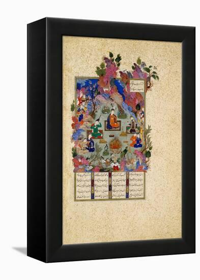 The Feast of Sada. from the Shahnama (Book of King), C. 1525-Sultan Muhammad-Framed Premier Image Canvas