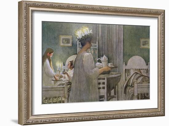 The Feast of St. Lucy on 13th December, 1916-Carl Larsson-Framed Giclee Print
