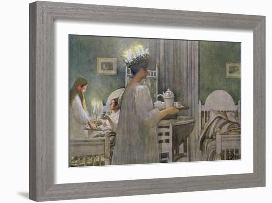 The Feast of St. Lucy on 13th December, 1916-Carl Larsson-Framed Giclee Print