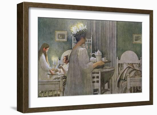 The Feast of St. Lucy on 13th December, 1916-Carl Larsson-Framed Giclee Print