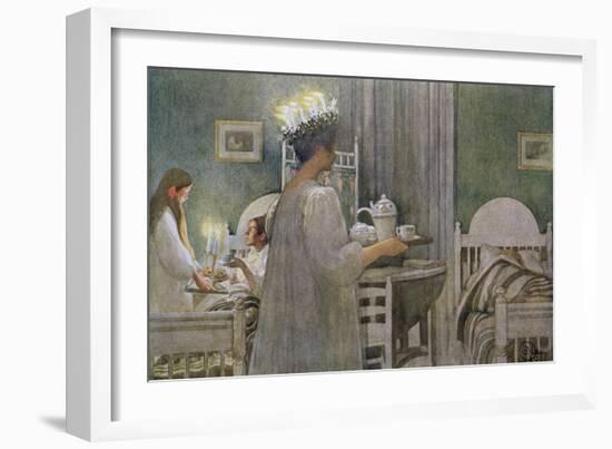 The Feast of St. Lucy on 13th December, 1916-Carl Larsson-Framed Giclee Print