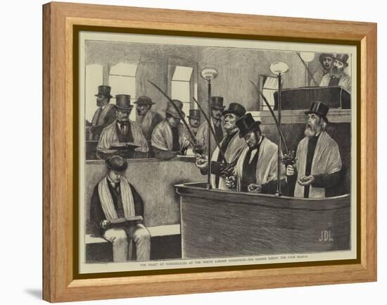 The Feast of Tabernacles at the North London Synagogue, the Reader Taking the Palm Branch-Sir James Dromgole Linton-Framed Premier Image Canvas