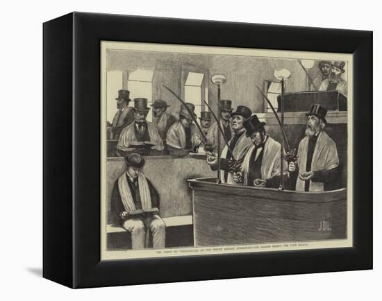 The Feast of Tabernacles at the North London Synagogue, the Reader Taking the Palm Branch-Sir James Dromgole Linton-Framed Premier Image Canvas
