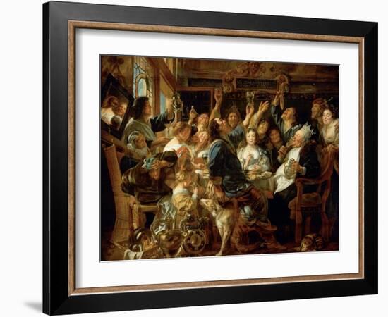 The Feast of the Bean King, Ca 1640-1645-Jacob Jordaens-Framed Giclee Print