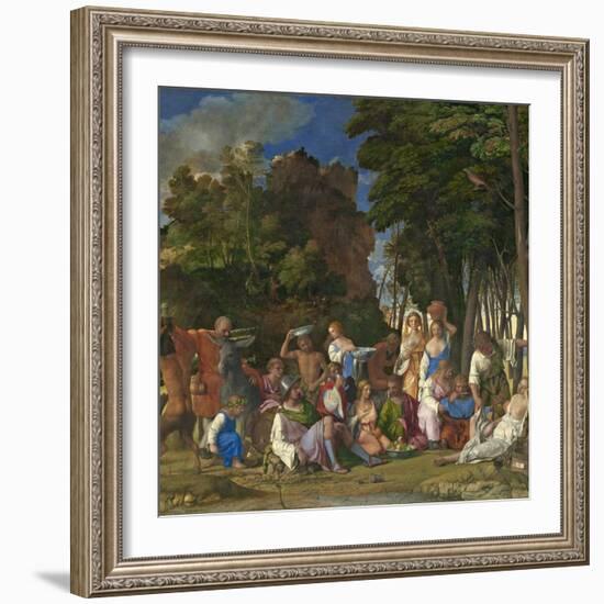 The Feast of the Gods, 1514- 29-Giov. /Titian Bellini-Framed Giclee Print