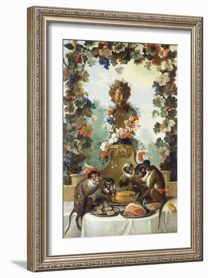 The Feast of the Monkeys-Jean-Baptiste Oudry-Framed Giclee Print