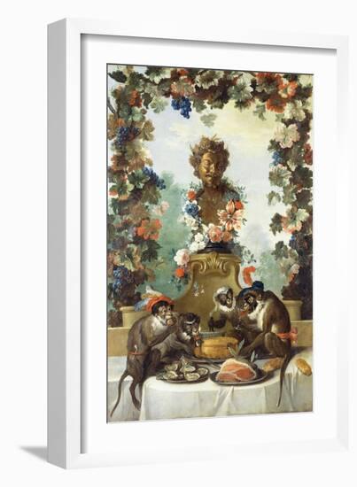 The Feast of the Monkeys-Jean-Baptiste Oudry-Framed Giclee Print