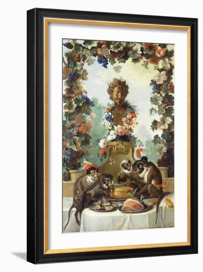 The Feast of the Monkeys-Jean-Baptiste Oudry-Framed Giclee Print