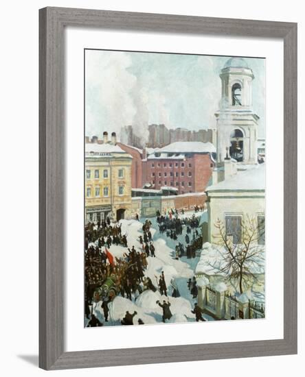 The February 27, 1917, 1917-Boris Michaylovich Kustodiev-Framed Giclee Print