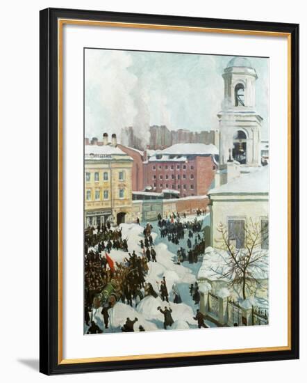 The February 27, 1917, 1917-Boris Michaylovich Kustodiev-Framed Giclee Print