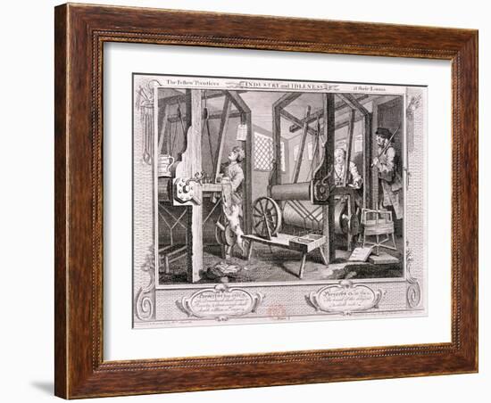 The Fellow Prentices at their Looms, Plate I of Industry and Idleness, 1747-William Hogarth-Framed Giclee Print