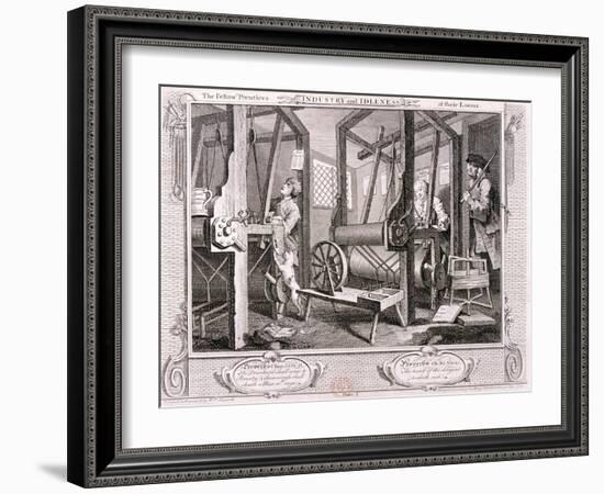 The Fellow Prentices at their Looms, Plate I of Industry and Idleness, 1747-William Hogarth-Framed Giclee Print