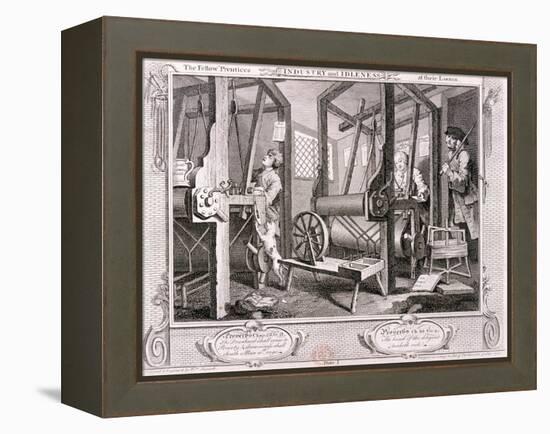 The Fellow Prentices at their Looms, Plate I of Industry and Idleness, 1747-William Hogarth-Framed Premier Image Canvas