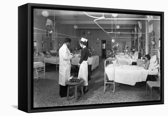 The Female Medical Ward at the Montague Hospital, Mexborough, South Yorkshire, 1959-Michael Walters-Framed Premier Image Canvas