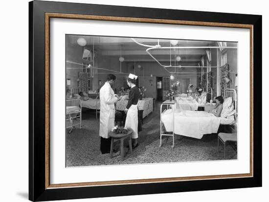 The Female Medical Ward at the Montague Hospital, Mexborough, South Yorkshire, 1959-Michael Walters-Framed Photographic Print