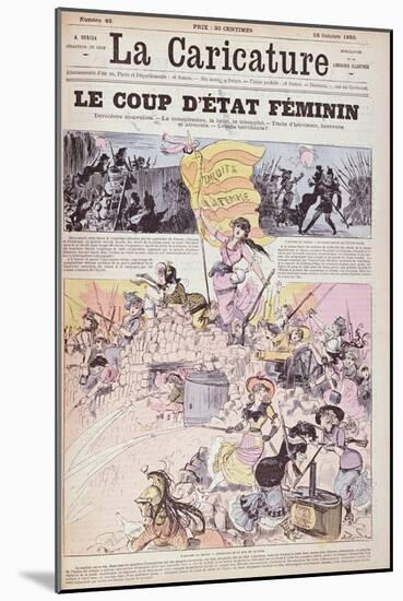 The Feminist Coup D'Etat', from 'La Caricature', October 1880-Albert Robida-Mounted Giclee Print