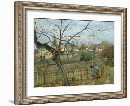 The Fence, 1872-Camille Pissarro-Framed Giclee Print