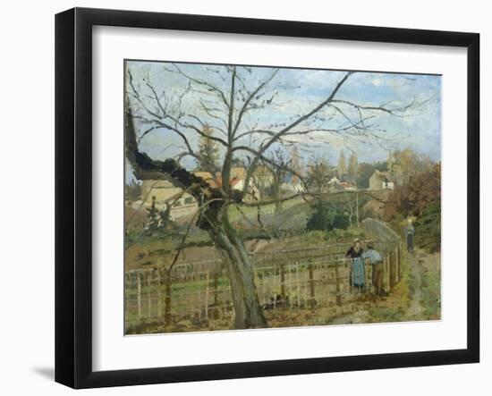 The Fence, 1872-Camille Pissarro-Framed Giclee Print