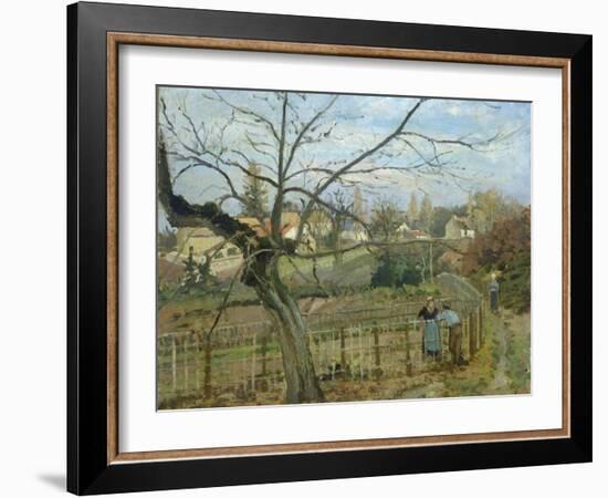 The Fence, 1872-Camille Pissarro-Framed Giclee Print