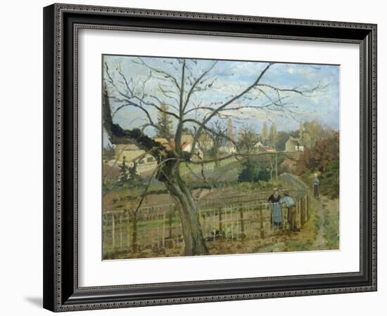 The Fence, 1872-Camille Pissarro-Framed Giclee Print