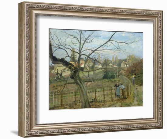 The Fence, 1872-Camille Pissarro-Framed Giclee Print