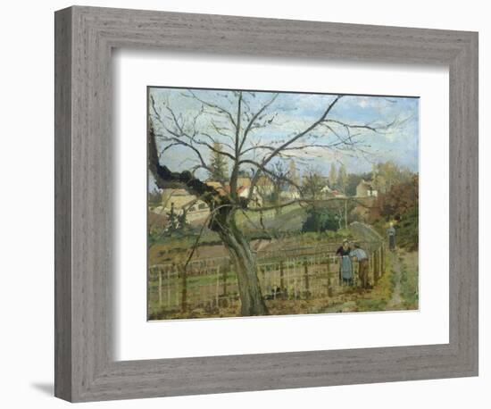 The Fence, 1872-Camille Pissarro-Framed Giclee Print