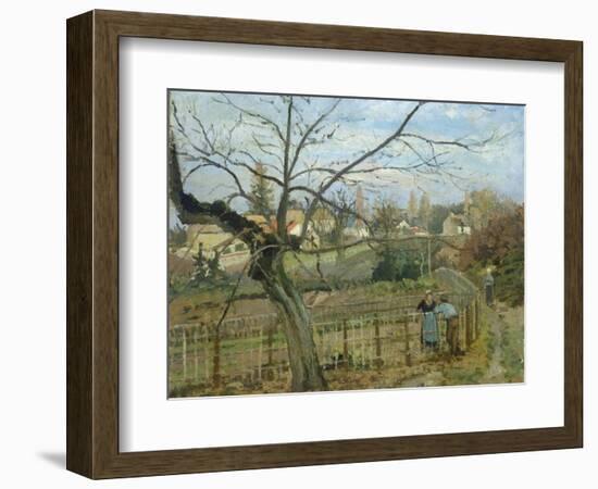 The Fence, 1872-Camille Pissarro-Framed Giclee Print