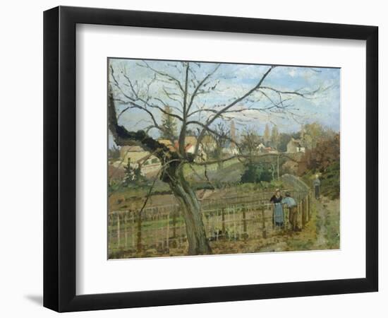 The Fence, 1872-Camille Pissarro-Framed Giclee Print