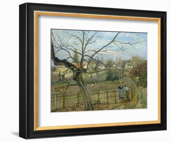 The Fence, 1872-Camille Pissarro-Framed Giclee Print