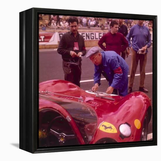 The Ferrari Pit, Le Mans, France, 1965-null-Framed Premier Image Canvas