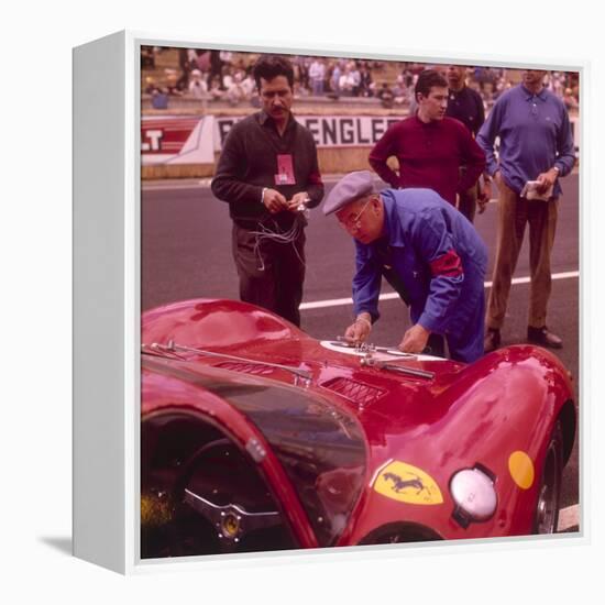 The Ferrari Pit, Le Mans, France, 1965-null-Framed Premier Image Canvas