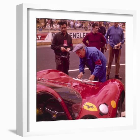 The Ferrari Pit, Le Mans, France, 1965-null-Framed Photographic Print